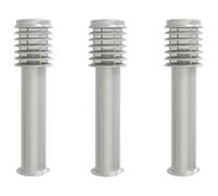 (silver, 3 pcs/ basic) vidaXL Outdoor Floor Lamp Standing Lamp Floor Light Black Stainless Steel