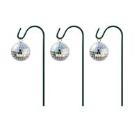 Silver 3 Pieces Waterproof Glitter Reflective | Mini Mirror Ball Plant Hanger, Mirror Disco Ball Plant Hanger | for Outdoor Courtyard Garden Patio Lawn Pathway Balcony