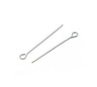 Silver 304 Stainless Steel 0.6mm x 50mm Eye Pins - Versatile Jewellery Making Supplies for Earrings, Bracelets, Necklaces, Durable (Pack of 110+)