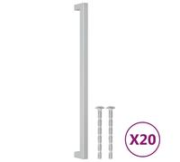 Cabinet handles 320mm centre Brushed Stainless Steel Square Tube 20pcs Silver UK
