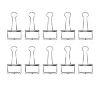 Silver 32mm/1.26in, 10Pcs Skeleton Binder Clips, Hollow Metal Wire Foldback Binder Clips for Planner, Journal, Notebook, Large Paper Clamps, Office, Home, School
