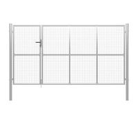 (silver, 350 x 150 cm) vidaXL Garden Gate Lawn Fence Door Mesh Patio Outdoor Gate Galvanised Steel