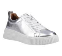 (Silver, 4 (Adults')) Hush Puppies Harlow Leather Women's Silver Trainers