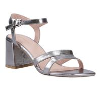 (Silver, 4 (Adults')) Hush Puppies Nalani Leather Women's Pewter Sandals