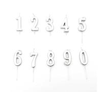 Gifts 4 All Occasions Limited Shatchi Silver 4 Number Candle Birthday Anniversary Party Cake Decorations Topper