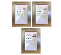 (SILVER) - 4" x 6" Inches Photo Frames with Styrene Front Classic Family Pictures Display Frame Freestanding & Wall Mountable Frame For Home, Office, Bedroom, Gallery Decor - (SET OF 3)