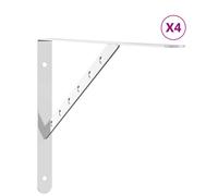 (silver, 40 x 2.5 x 25 cm) vidaXL Shelf Brackets Wall Mounted Shelf Support 4 pcs Silver Stainless Steel