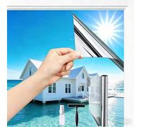 Silver 44.5x200cm wonderffolie Reflective One Way Window Film Privacy Heat, Mirror Window Film Anti Glare, Sun Blocker UV Window Film Clear See Out Not in for Home Office