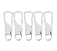 (silver, 5 PCS) 5 Pcs Zipper Slider Puller Universal Replacement Zipper Puller Instant Zipper Repair for Broken Buckle DIY Craft Sewing Accessoriy