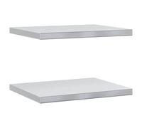 (silver, 50 x 40 x 3 cm) vidaXL Wall Shelves Floating Shelf Wall Storage Shelf 2 pcs Stainless Steel