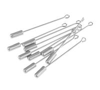 (Silver, 5cm) 10PC 5cm Cylinder Glue On Pad Lapel Stick Pin Clutch Boutonniere Pin