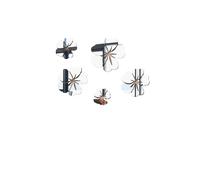 (Silver) 5Pcs Flower Pattern Mirror Sticker Home Decor 3D Decal Art DIY Mural Decal For Living Room Decoration PVC Self Adhesive Poster