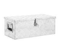 Vidaxl Storage Box Silver 70X31X27 Cm Aluminium