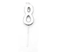 Gifts 4 All Occasions Limited Shatchi Silver 8 Number Candle Birthday Anniversary Party Cake Decorations Topper