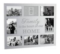 Silver 8 Photos Multi Picture Wall Frame Family Saying Collage Frame 53X43Cm