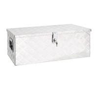 (Silver, 80 x 39 x 30 cm (L x W x H)) vidaXL Aluminium Box Trapezoid Storage Chest Trunk Organiser Toolbox Belt Box
