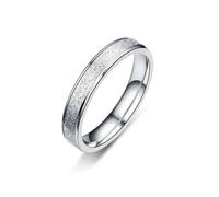 (silver, 9) Rose Gold Silver Color Stainless Steel Frosted Couple Rings For Women Men Titanium Steel Ring Lovers 's Rings Wedding Jewelry