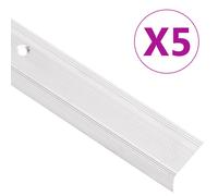(silver, 90 cm (5 pcs)) vidaXL 5x Stair Nosings L Aluminium Multi Sizes Multi Colours Multi Models