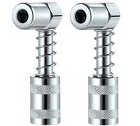 Silver 90 Degree Grease Coupler Gun Adapter 90 Degree Grease Gun Coupler Grease Gun Fittings Grease Gun Tips 3 Jaw Angle Swivel Snap Right Fitting Tool for Farm Truck Auto Industrial Use(2 Pieces)