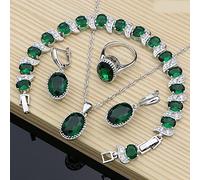 Silver 925 Bridal Jewelry Champagne Zircon Jewelry Sets For Women Earrings/Pendant/Necklace/Rings/Bracelet