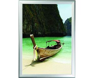 Silver A4 Mitred Snap Frame-Notice, Poster, Menu, Artwork Non Reflective Acrylic