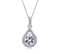 Silver AAA Zircon Angel Tears Water Drop Pendant Necklace Rhinestone CZ Women Wedding Necklaces Jewelry Gift