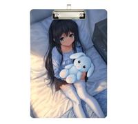 Silver Acrylic clipboard Hardboard 9" x 12" Cute Little Anime Rabbit Doll