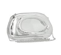 Silver Acrylic Clutch Bag Metallic Evening Purse for Parties Weddings Travel