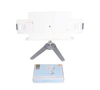 Silver Adjustable Book Holder, Hands Free Book Stand for Reading, Multifunctional Aluminum Alloy Bookstand with Stable Clamp for A6 - A4 Books, Tablets, Sheet Music,