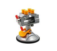 (Silver) Adjustable Fixed Electric Mini Table Bench Vise 360 Degree Rotatable Grinder Rotary Hand Drill Suction Cup Fixed Frame