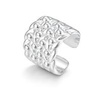 Silver Adjustable Keeper Ring, T (Adjustable), 20g, Silver Plated - Bling King London