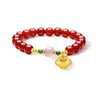 Silver Agate Beaded Bracelets Stretch Bracelets Natural GemstoneBracelet Red Agate Dainty Jewelry for Women Her Anniversary Birthday