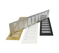 Silver Air Vent Grille - Built-in Appliances Furniture - Aluminium Ventilation Cover. (X - 400mm x Y - 100mm)