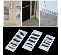 Silver Air Vent Louvred Grille, Aluminium Alloy Ventilation Cover for Wall or Floor, 80mm Width in 200/300/350mm Lengths