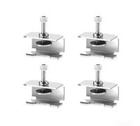 Silver Alloy Bed Clips for Heated Build Plate 30mm Stable | Sturdy metal alloy, silver finish, heat resistant, fits 3-5mm glass, prevents plate shifting