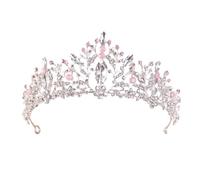 Silver Alloy Crystal Crown Head Ornament for Women Wedding | Lightweight, Party and Engagement Use, Decorative Jewel Accents, Portable Wear, Fade-resistant Finish