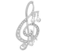 Silver Alloy Music Note Brooch Pin for Women Daily Wear