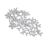 Silver Alloy Rose Flower Comb Bridal Headwear for Wedding Ceremonies | Elegant Rhinestone Bun Accessory, Beautiful Romance Glamour Style, for Bride and Woman Performance Use