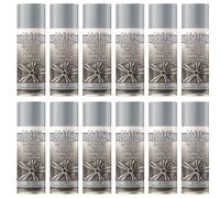 Silver Alloy Wheel Spray Paint, Fast Drying, Smooth Satin Finish, Fade Resistant, Easy to Use, Durable Wheel Paint, Long-Lasting, 400ml (12 PCS)