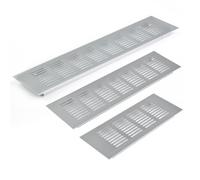 Silver Aluminium Alloy Air Vent Louvred Grille, Rectangular HVAC Ventilation Cover for Wall or Ceiling Installation, Available in 80x200mm, 80x300mm, 80x350mm Sizes