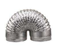 Silver Aluminium Flexible Duct Hose with Wire Helix for Dryer Venting | Non Insulated Fire Resistant Routing, Fits 100mm Vents, 1 X Duct Hose for Hvac Maintenance