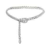 Silver Aluminium Metal Waist Chain for Women Punk Retro