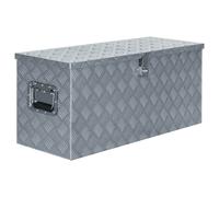 Silver Aluminium Storage Box 90.5x35x40 cm, Rust-Resistant, Locking System