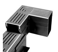 Silver Aluminium Threshold Corner Section - Driveway Patio Garden Drainage System - Single