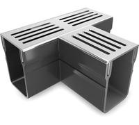 Silver Aluminium Threshold T Section - Driveway Patio Garden Drainage System - Single