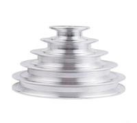 Silver Aluminum 4 Layer V Belt Pagoda Pulley Wheel Compatible With Z4116 Drill Models Featuring 130mm To 150mm Steps And 14mm To 28mm Bore For Power Tools(150x20)