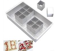 Silver Aluminum Cake Tin Featuring Twelve Detachable Alphabet And Numeric Shapes To Create Personalized Messages For Birthdays And Special For Occasions