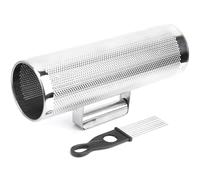 Silver Aluminum Guiro Shaker with Scraper, Orff Percussion Instrument for Music Teaching Aids, Lightweight and to Carry, Unique Rustling Sound Effect, 4x12in Type A
