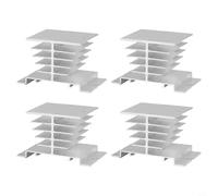 Silver Aluminum Heatsink for Single Phase Solid State for Relay SSR10A 25A 40A - 4pcs, Compatible with SSR10A Series, Compact Design for Industrial Electrical
