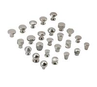 Silver Aluminum Single Hole Handle Modern Wardrobe Drawer Round Knob Kitchen Cabinet Furniture Small Door Handle(A02-Small)